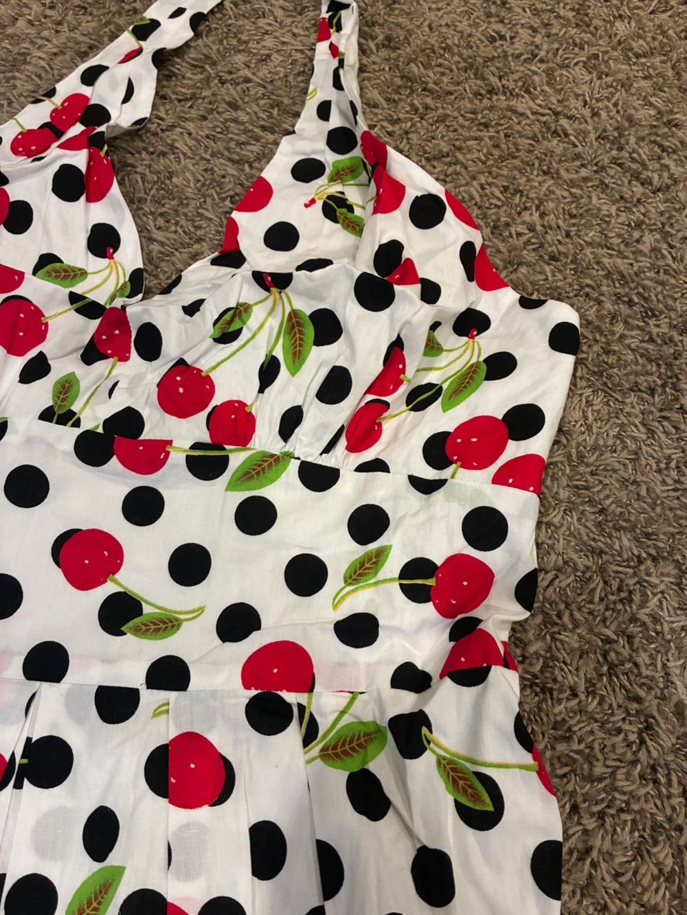 NWT: Tatyana White Cherry Halter Dress 3XL Retro Rockabilly Fit and Flare 3XL - Picture 7 of 15
